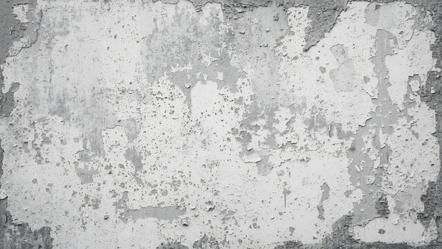 A worn gray concrete wall with peeling surface