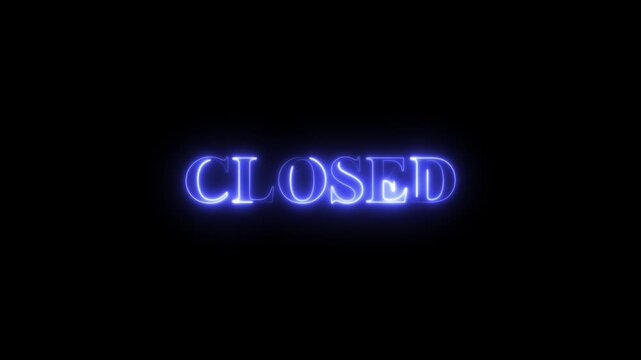 Neon closed sign business storefront night signage blue glow neon sign