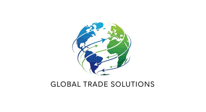 Global trade solutions business logo design.