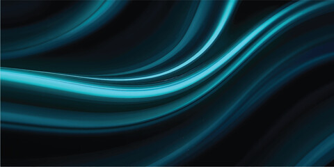 Fototapeta premium An abstract flowing dynamic loop of bright blue neon light trails forming an intricate interconnected knot against a dark deep blue background representing energy flow and digital connection