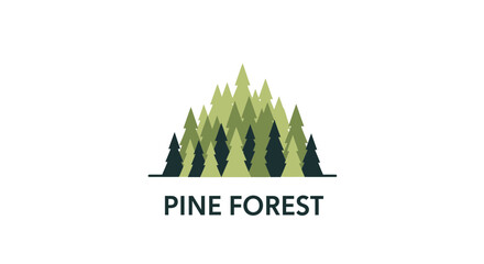 Pine forest logo, green trees landscape, nature graphic design © Restu
