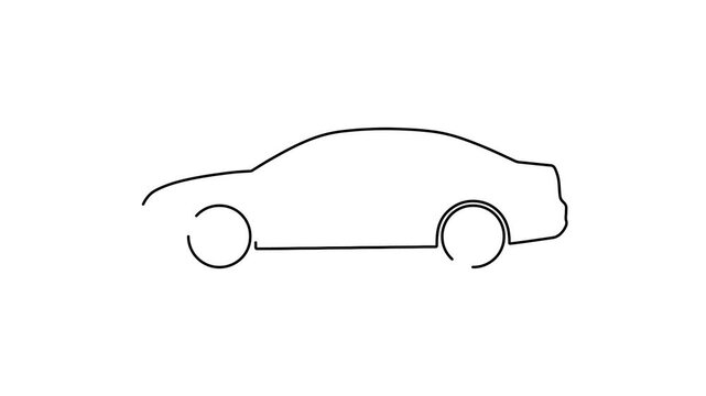 car outline animation icon on white background
