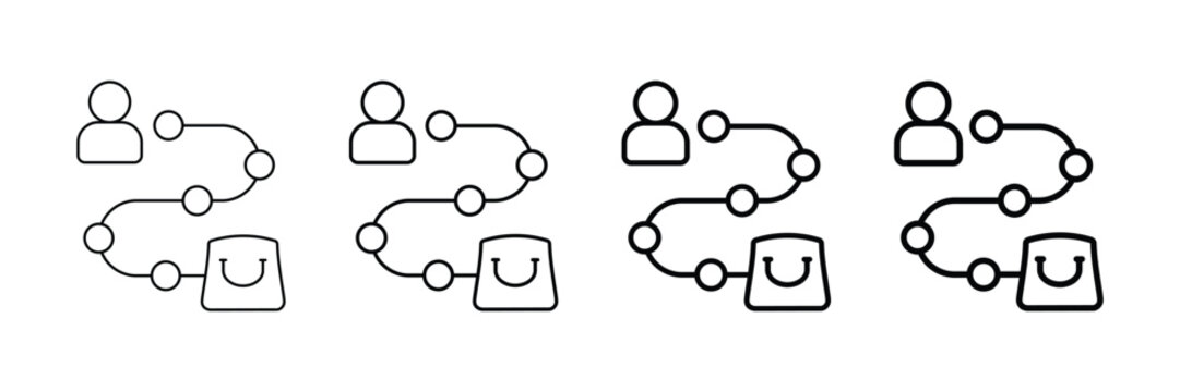 Customer Journey Icon Set Different Style Collection	