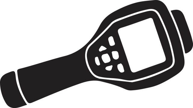 Print Thermal imaging camera icon, infrared thermometer for temperature measurement