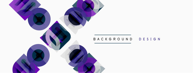 Abstract geometric shapes overlap white space. Modern design elements create visual interest, simple yet striking composition. © antishock