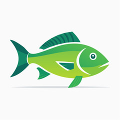 Obraz premium Stylized Green Fish Illustration