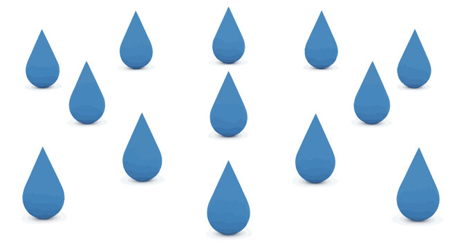 Blue raindrops on a white background.
