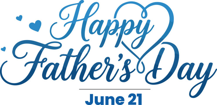 Happy father's day celebration with blue hearts and swirls father s father's