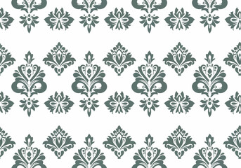 Obraz premium Decorative European damask vector pattern with elegant seamless floral wallpaper texture