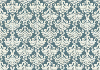 Obraz premium Decorative floral damask seamless vector wallpaper inspired by royal European interiors