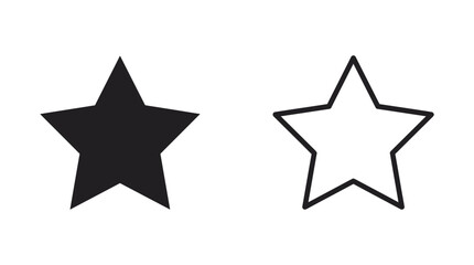 Fototapeta premium star shapes black silhouette and outline on white background