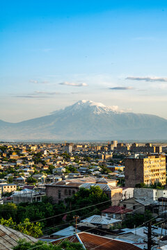 The blue hour of Mount Ararat and Lake Sevan in Armenia