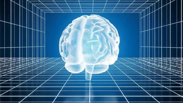 Digital human brain hologram in a virtual grid environment