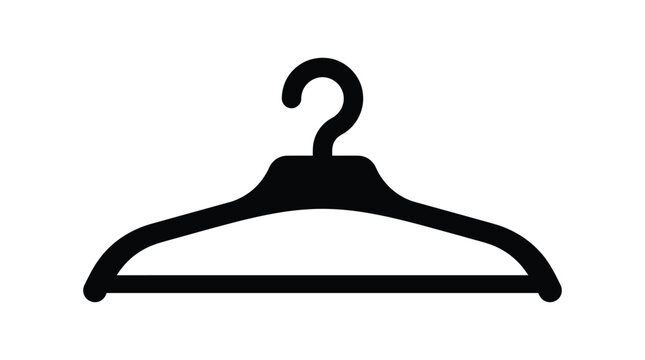 Clothes hanger silhouette on a white background