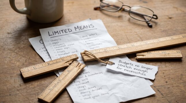 Financial Stress: Limited Means List With Broken Rulers