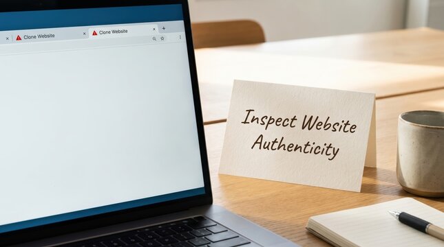 Scam Awareness: Inspect Website Authenticity on Laptop