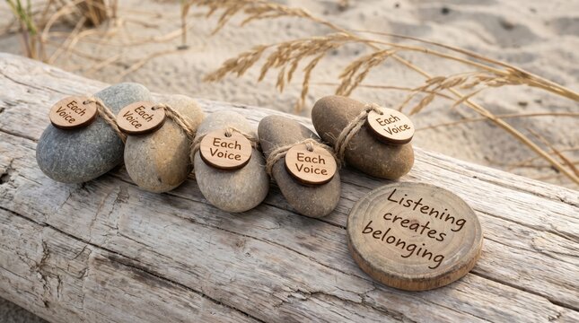 Structured Arrangement of Five Stones: Listening Creates Belonging