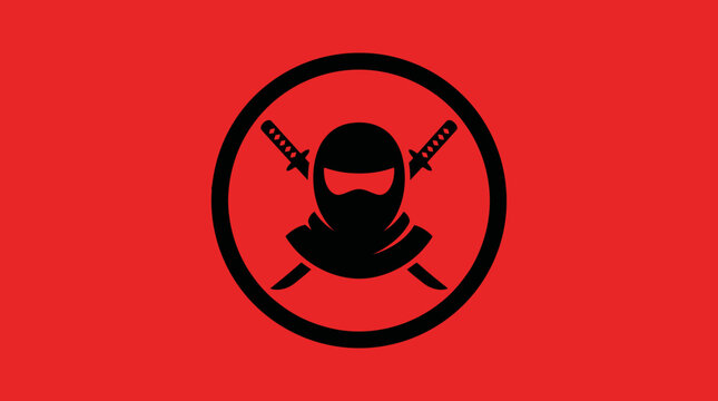 Ninja warrior stealth symbol logo icon.