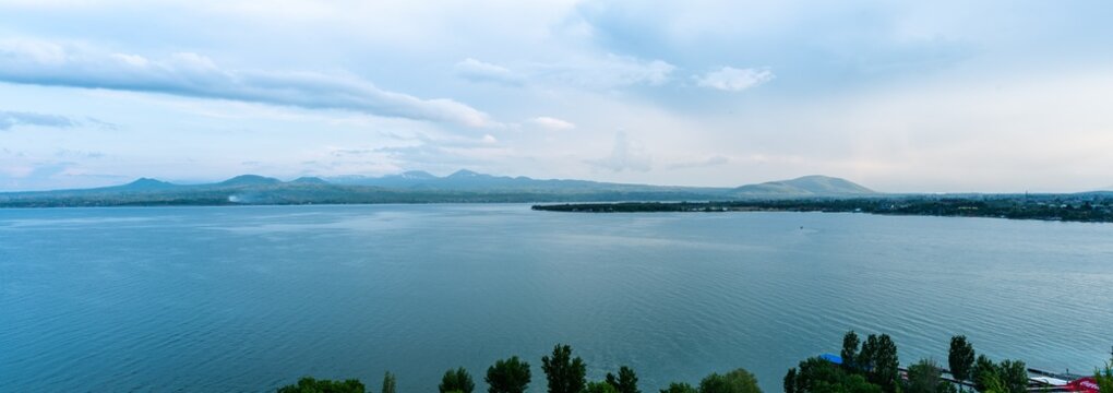 The blue hour of Mount Ararat and Lake Sevan in Armenia