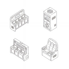 Naklejka premium Industrial machine components and equipment illustrations
