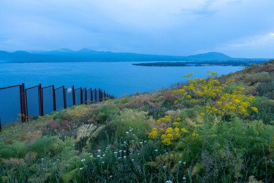 The blue hour of Mount Ararat and Lake Sevan in Armenia