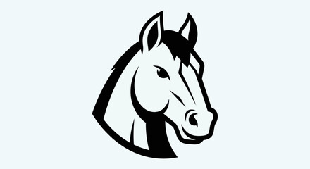 Stylized horse head in black and white © Andre
