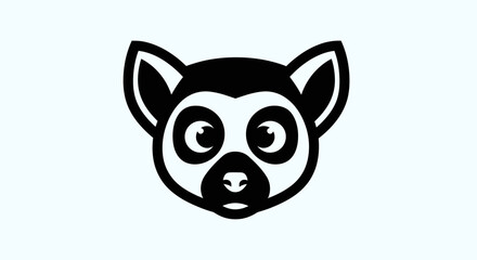 Stylized lemur face in black and white © Andre