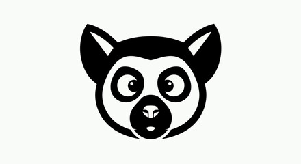 Stylized lemur head black and white © Andre