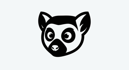 Fototapeta premium Stylized lemur head icon illustration