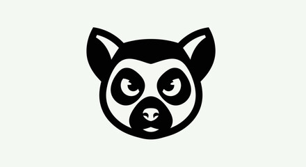 Stylized lemur head icon illustration © Andre