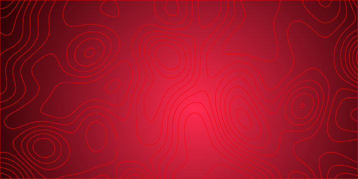 Topographic map background concept with space for your copy.Topographic background and texture, monochrome image. gradient red wave abstract topographic map contour, lines Pattern background vector.