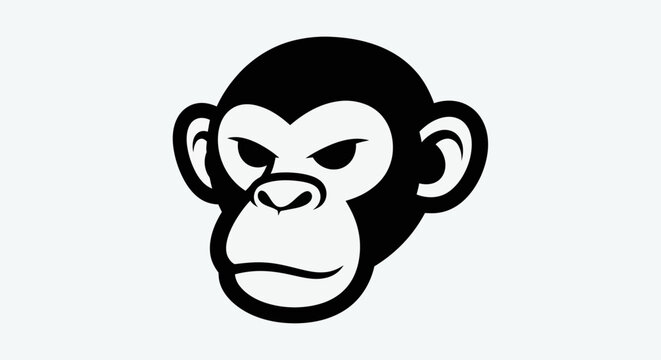 Stylized monkey head illustration