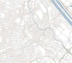Fototapeta premium Vienna City Map High Resolution Hand-Drawn Ink Illustration Isolated on Transparent Background
