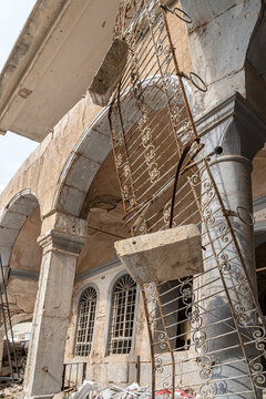 Courtyard and outbuildings of the Al Tahera Church in Mosul, Iraq