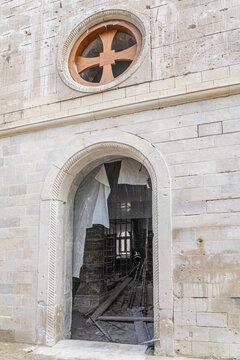 Courtyard and outbuildings of the Al Tahera Church in Mosul, Iraq