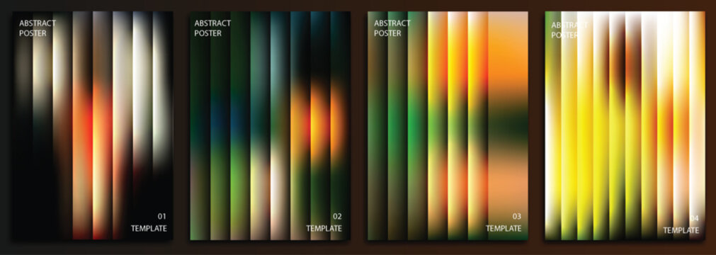 Abstract vertical gradient stripes in warm sunset colors vector illustration