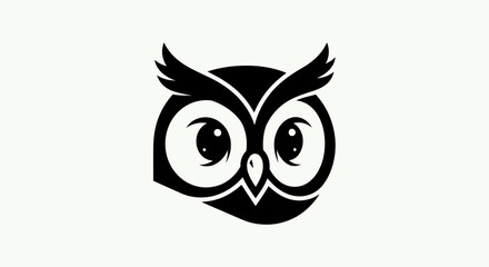 Obraz premium Stylized owl silhouette on white