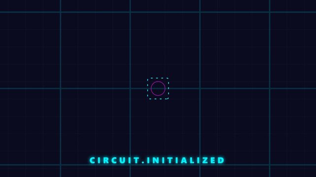 Futuristic Digital HUD Interface With Circuit Initialized Text