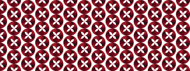 Decorative seamless geometric pattern featuring repeating circular floral motifs. Modern retro-inspired abstract design suitable for wallpaper, fabric, wrapping paper, textile prints, packaging, web b © sofian