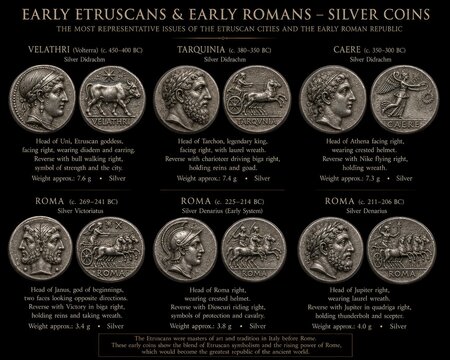 Early Etruscan and Roman silver coin collection from Italy