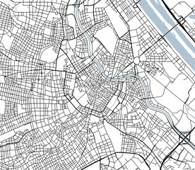 Naklejka premium Vienna City Map High Resolution Hand-Drawn Ink Vector Illustration Isolated on Transparent Background