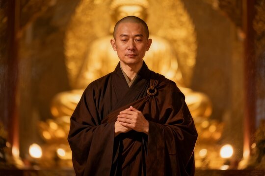 Buddhist monk in temple