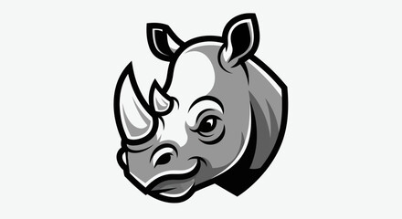Stylized rhino head illustration © Andre
