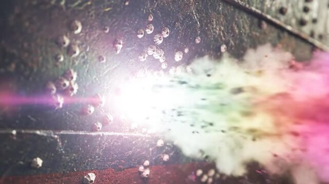Intense Laser Beam Piercing Through Metal - A Visual Spectacle.