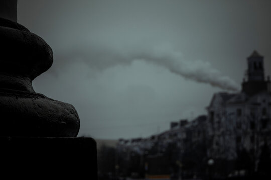 Peace Square, Donetsk Oblast, Kramatorsk, where smoke is created