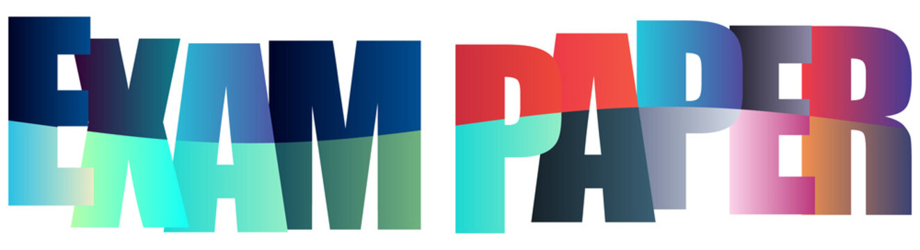 Colorful gradient text design for exam paper illustration