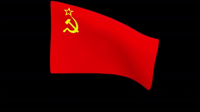 Flag of the Soviet Union &ndash; 3d render looped with alpha channel.