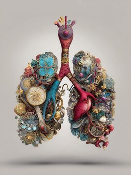 Futuristic Illustration of Animal Organ Integration in Human Body for Medical Study on Xenotransplantation