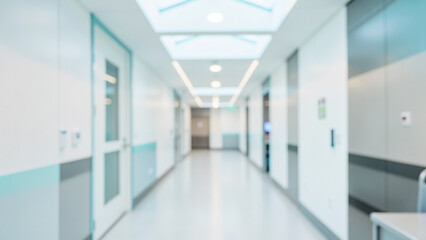 Fototapeta premium Serene passage through a bright modern healthcare corridor