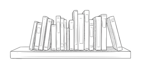 Of a bookshelf filled with various sized books library knowledge reading © Rakibul V